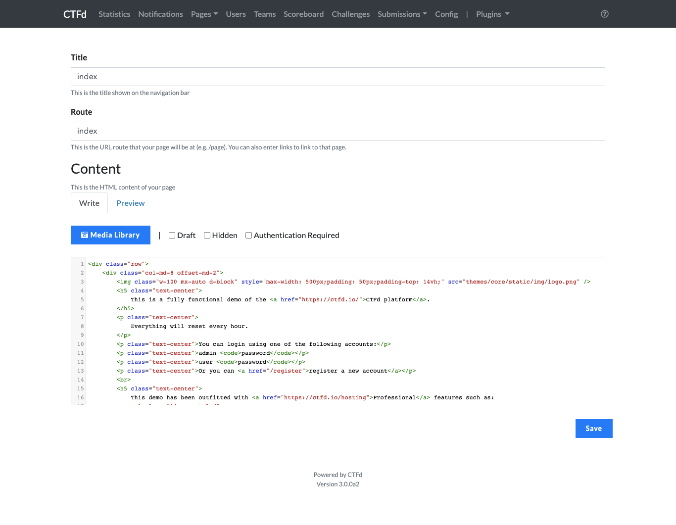 Pages Functionality